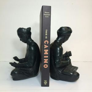 Vint. 1960s Austin Plaster Bookends Chinese Schola